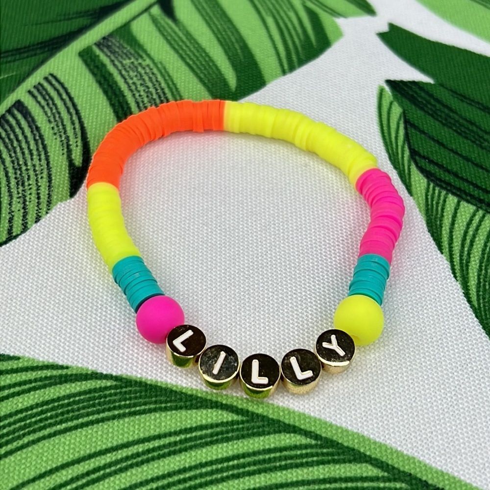 Lilly Pulitzer Colorful Clay Disc Beaded Stretch Bracelet